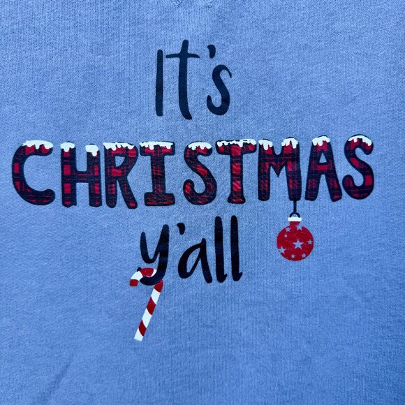 New Directions Sweatshirt Womens Medium Gray It's Christmas Y'all Graphic - Picture 2 of 8